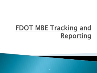 FDOT MBE Tracking and Reporting