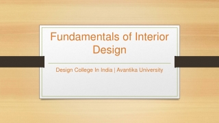 Fundamentals of Interior Design - Avantika University