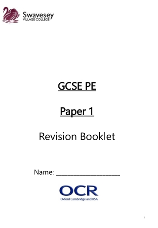 GCSE PE Paper 1 Revision Booklet Name: ______________________