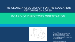 The Georgia Association for the education of Young Children Board of Directors Orientation