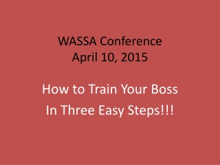 WASSA Conference April 10, 2015