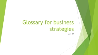 Glossary for business strategies