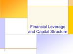 Financial Leverage and Capital Structure