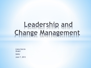 Leadership and Change Management