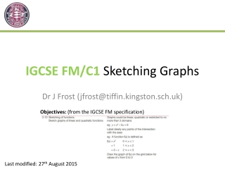 IGCSE FM/C1 Sketching Graphs