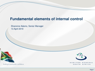 Fundamental elements of internal control