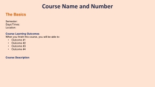 Course Name and Number