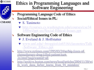 Ethics in Programming Languages and Software Engineering