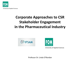 Corporate Approaches to CSR Stakeholder Engagement in the Pharmaceutical Industry