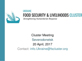 Cluster Meeting Severodonetsk 20 April, 2017 Contact : info.Ukraine@fscluster