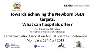Towards achieving the Newborn SGDs targets, What can hospitals offer?