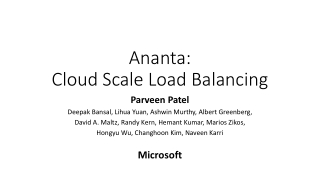 Ananta: Cloud Scale Load Balancing
