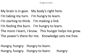 Hungry to Learn