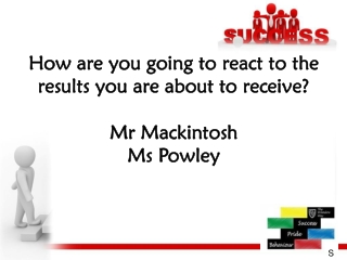 How are you going to react to the results you are about to receive? Mr Mackintosh Ms Powley