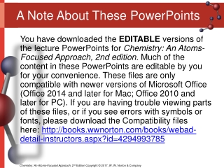 A Note About These PowerPoints