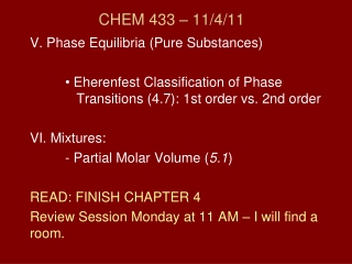 CHEM 433 – 11 /4/11