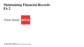 Maintaining Financial Records FA 2