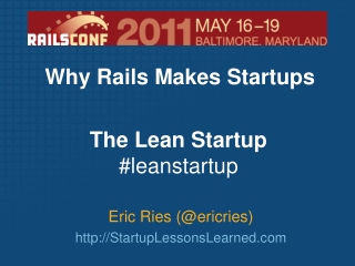 Eric Ries (@ericries) StartupLessonsLearned