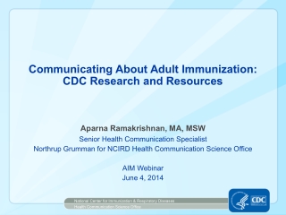 Communicating About Adult Immunization: CDC Research and Resources