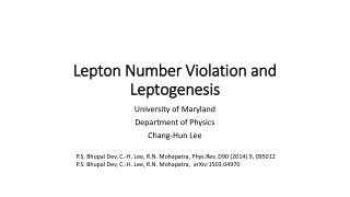 Lepton Number Violation and Leptogenesis