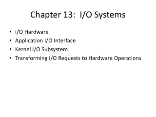 Chapter 13: I/O Systems