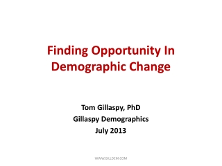 Finding Opportunity In Demographic Change