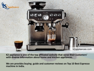 Add Taste in Your Life with Best espresso machine