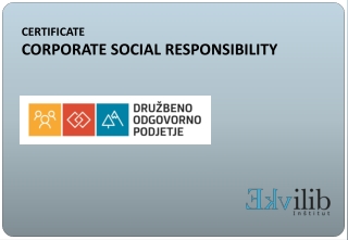 CERTIFICATE CORPORATE SOCIAL RESPONSIBILITY