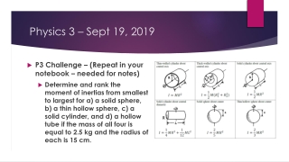 Physics 3 – Sept 19, 2019
