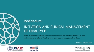 Addendum: INITIATION AND CLINICAL MANAGEMENT OF ORAL PrEP