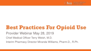 Best Practices For Opioid Use