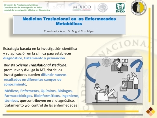 Medicina Traslacional en las Enfermedades Metabólicas Coordinador Acad . Dr. Miguel Cruz López
