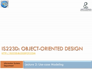 IS223D: OBJECT-ORIENTED DESIGN is223d.blogspot