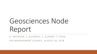 Geosciences Node Report