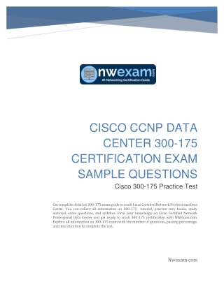 CISCO CCNP DATA CENTER 300-175 CERTIFICATION EXAM SAMPLE QUESTIONS