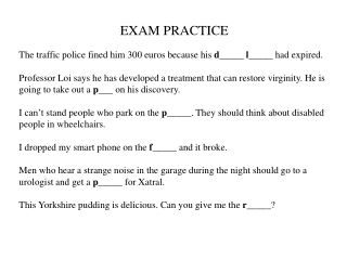 EXAM PRACTICE