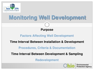 Monitoring Well Development