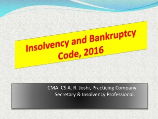 Insolvency and Bankruptcy Code, 2016