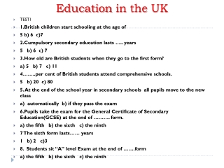 Education in the UK