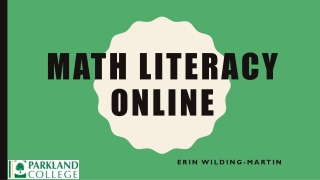 Math Literacy online