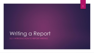 Writing a Report