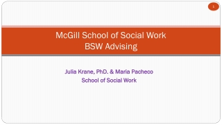 McGill School of Social Work BSW Advising