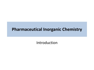 Pharmaceutical Inorganic Chemistry