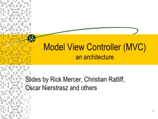 Model View Controller (MVC) an architecture