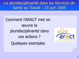 La pluridisciplinarité dans les Services de Santé au Travail - 23 juin 2005