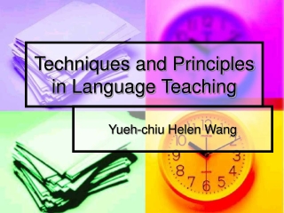 Techniques and Principles in Language Teaching