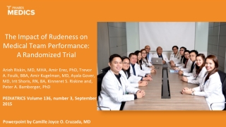 The Impact of Rudeness on Medical Team Performance: A Randomized Trial