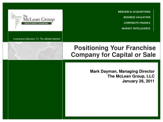 Positioning Your Franchise Company for Capital or Sale