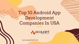 Top 10 Android App Development Companies In USA