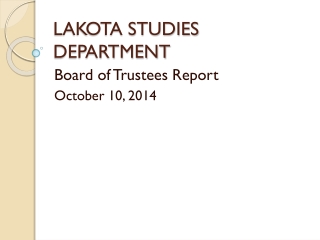 LAKOTA STUDIES DEPARTMENT